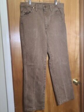 Wrangler 100% Cotton Brown Denim Jeans 34 × 30